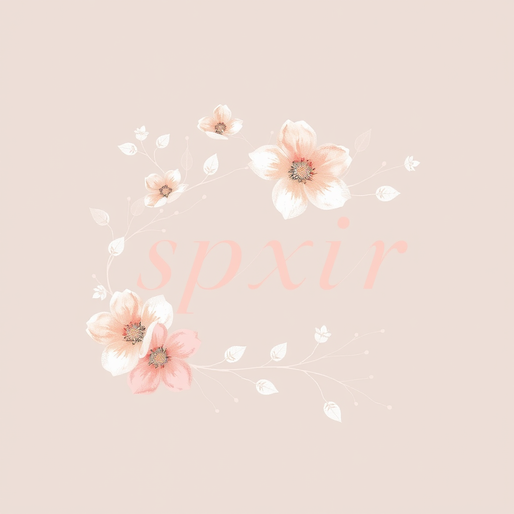 spxir - elegant floral blog logo with delicate botanical elements and soft pink typography