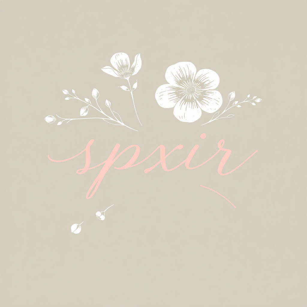 spxir - elegant floral blog logo with delicate botanical elements and soft pink typography